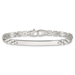 Sterling Silver Polished Fancy Link ID Bracelet, 7.5 x 4.7mm view