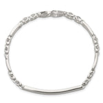 Sterling Silver Polished Fancy Link ID Bracelet, 7.5 x 4.7mm view