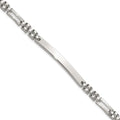 Sterling Silver Polished Fancy Link ID Bracelet, 7.5 x 4.7mm