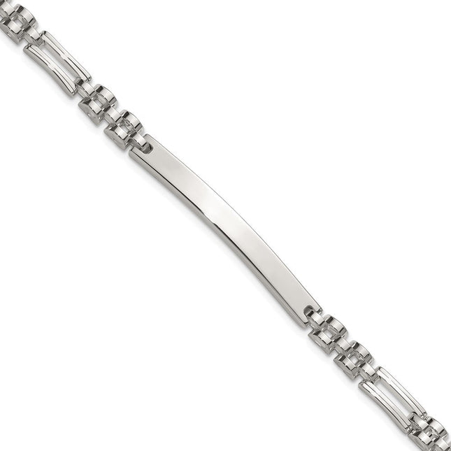 Sterling Silver Polished Fancy Link 7. ID Bracelet, 7.5 x 4.7mm