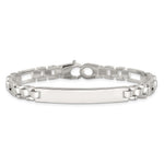 Sterling Silver Polished Fancy Link ID Bracelet, 7.75 x 6.5mm view