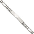 Sterling Silver Polished Fancy Link ID Bracelet, 7.75 x 6.5mm