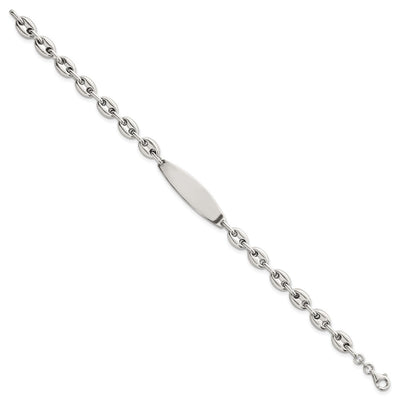 Sterling Silver Polished Mariner/Anchor Link ID Bracelet, 7.5 x 5mm