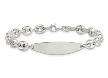 Sterling Silver Polished Mariner/Anchor Link 7. ID Bracelet (Style QID264-7.25)