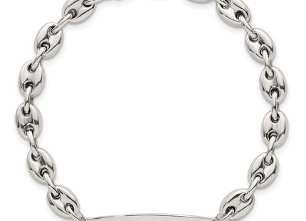 Sterling Silver Polished Mariner/Anchor Link 7. ID Bracelet (Style QID264-7.25)
