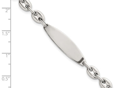 Sterling Silver Polished Mariner/Anchor Link 7. ID Bracelet (Style QID264-7.25)