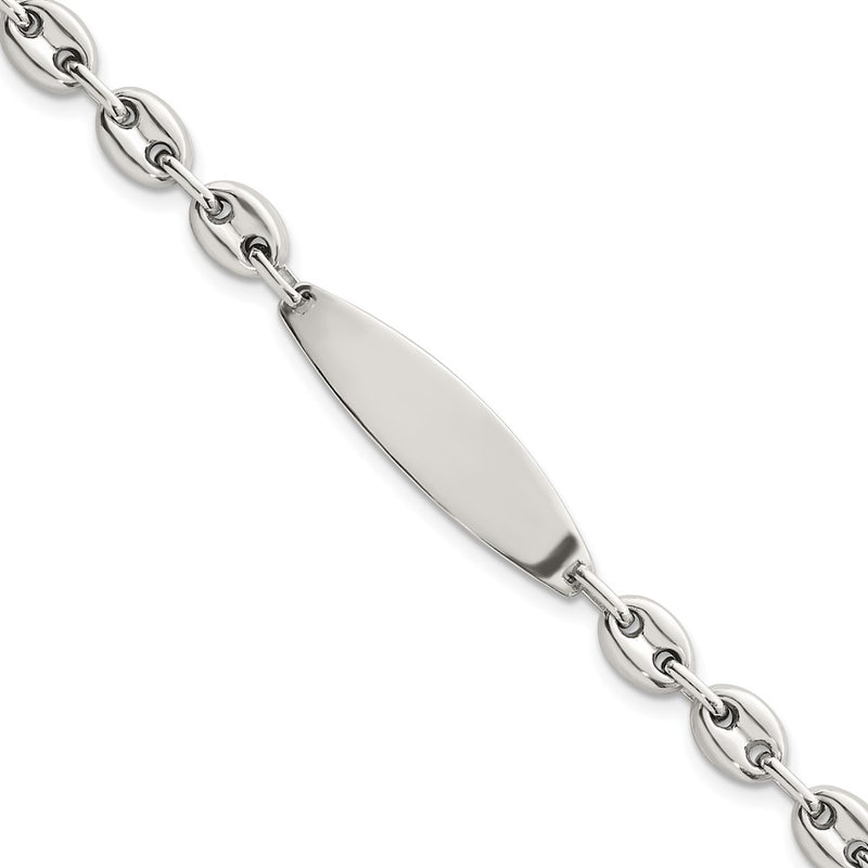 Sterling silver anchor link anchor ID bracelet