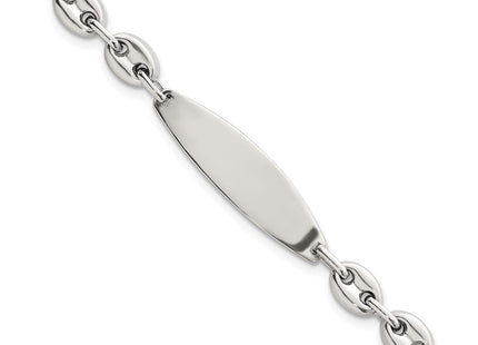 Sterling Silver Polished Mariner/Anchor Link 7. ID Bracelet (Style QID264-7.25)