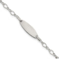 Sterling Silver Polished Fancy Link with Extension Childrens ID Bracelet