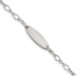 Sterling Silver Polished Fancy Link with Extension Childrens ID Bracelet view 1