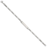 Sterling Silver Polished Figaro Link 6. with Extension Childrens ID Bracelet view 3