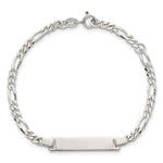 Sterling Silver Polished Figaro Link 6. with Extension Childrens ID Bracelet view 4