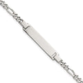Sterling Silver Polished Figaro Link 6. with Extension Childrens ID Bracelet