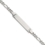 Sterling Silver Polished Figaro Link 6. with Extension Childrens ID Bracelet view 1