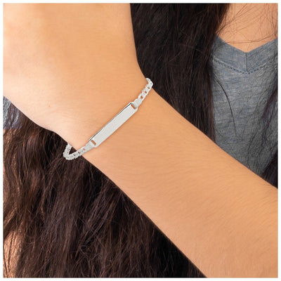 Sterling Silver Children's ID Bracelet, 6 x 6mm