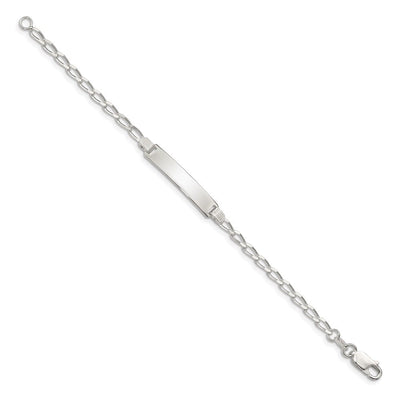 Sterling Silver Children's ID Bracelet, 5.5 x 6mm