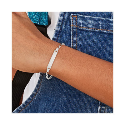 Sterling Silver Children's ID Bracelet, 5.5 x 6mm