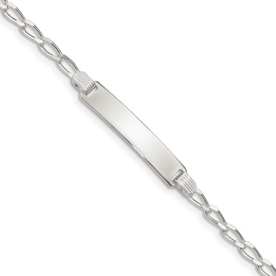 Sterling Silver Children's ID Bracelet, 5.5 x 6mm