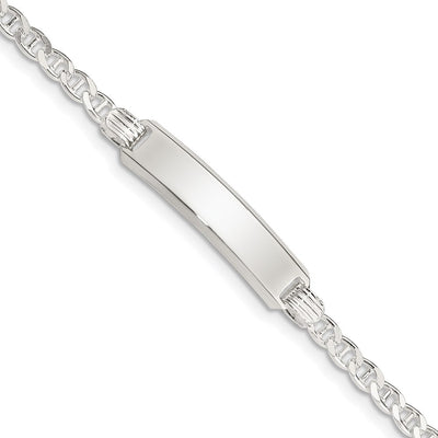 Sterling Silver Children's ID Bracelet, 5.5 x 6mm (-5.5)