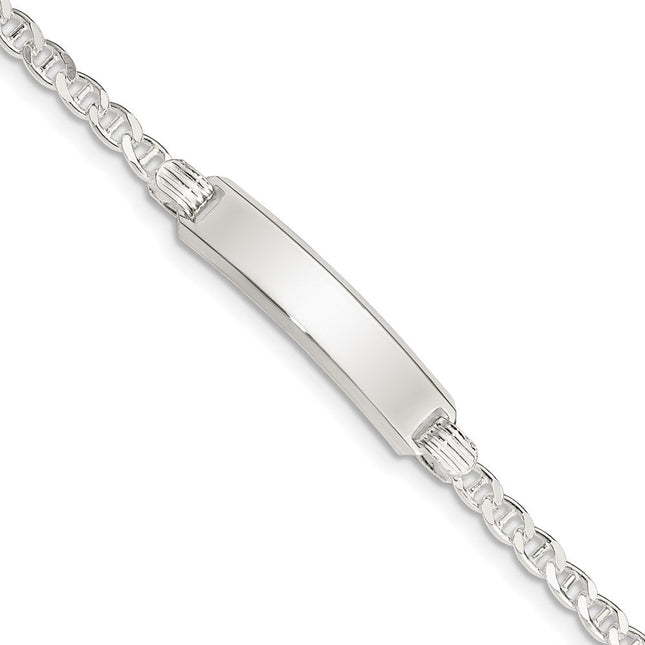 Sterling Silver Children's ID Bracelet, 5.5 x 6mm (-5.5)