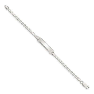 Sterling Silver Children's ID Bracelet, 5.5 x 6mm (-5.5)