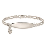 Sterling Silver ID with Heart Figaro Link Bracelet view 2