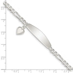 Sterling Silver ID with Heart Figaro Link Bracelet view 5