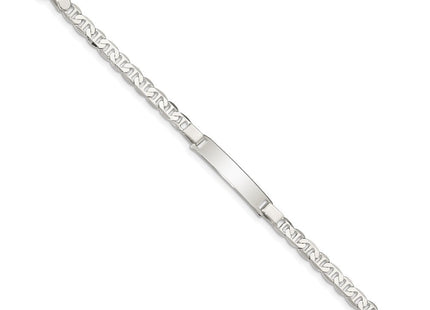 Sterling Silver Engraveable Childrens ID Anchor Link Bracelet (Style QID59-5.5)