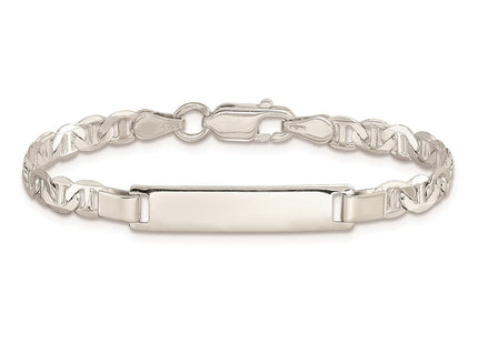 Sterling Silver Engraveable Childrens ID Anchor Link Bracelet (Style QID59-5.5)