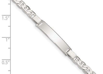 Sterling Silver Engraveable Childrens ID Anchor Link Bracelet (Style QID59-5.5)
