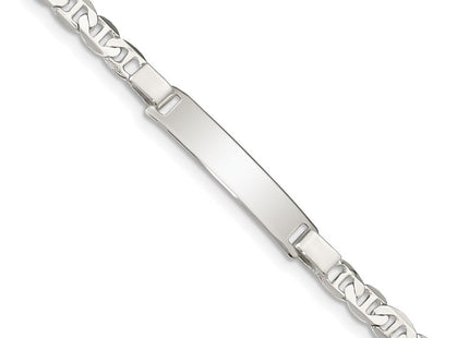 Sterling Silver Engraveable Childrens ID Anchor Link Bracelet (Style QID59-5.5)