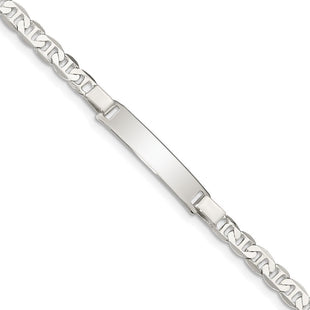 Sterling Silver Engraveable Childrens ID Anchor Link Bracelet (Style QID59-5.5)