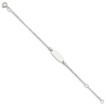 Sterling Silver Childrens 5in Plus 1in Ext ID Figaro Link Bracelet view 3