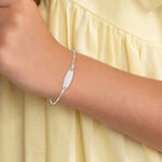 Sterling Silver Childrens 5in Plus 1in Ext ID Figaro Link Bracelet view 4