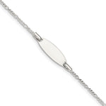 Sterling Silver Childrens 5in Plus 1in Ext ID Figaro Link Bracelet view 1