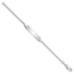 Sterling Silver Engraveable Childrens ID on Box Chain Bracelet view 3
