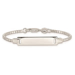 Sterling Silver Engraveable Childrens ID on Box Chain Bracelet view 2