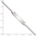 Sterling Silver Engraveable Childrens ID on Box Chain Bracelet view 5
