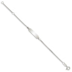 Sterling Silver Childrens 5in Plus 1in EXT ID Curb Link Bracelet view 3