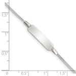 Sterling Silver Childrens 5in Plus 1in EXT ID Curb Link Bracelet view 5