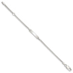 Sterling Silver Polished Childrens ID Curb Link 5in Plus 1in Ext. Bracelet view 3