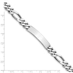 Sterling Silver Polished Engraveable Figaro Link ID Bracelet, 8.5 x 8mm view
