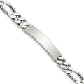 Sterling Silver Polished Engraveable Figaro Link ID Bracelet, 8.5 x 8mm