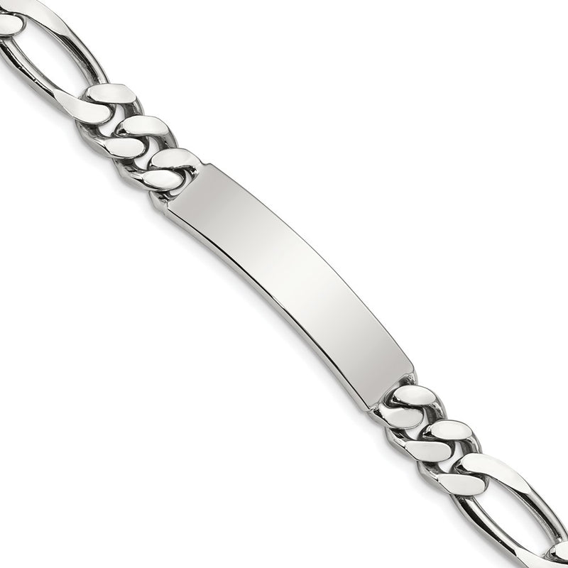 Sterling silver figaro link engravable ID bracelet