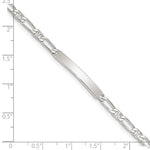Sterling Silver Polished Engraveable Anchor Link ID Bracelet, 7 x 3mm view