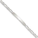 Sterling Silver Polished Engraveable Anchor Link ID Bracelet, 7 x 3mm