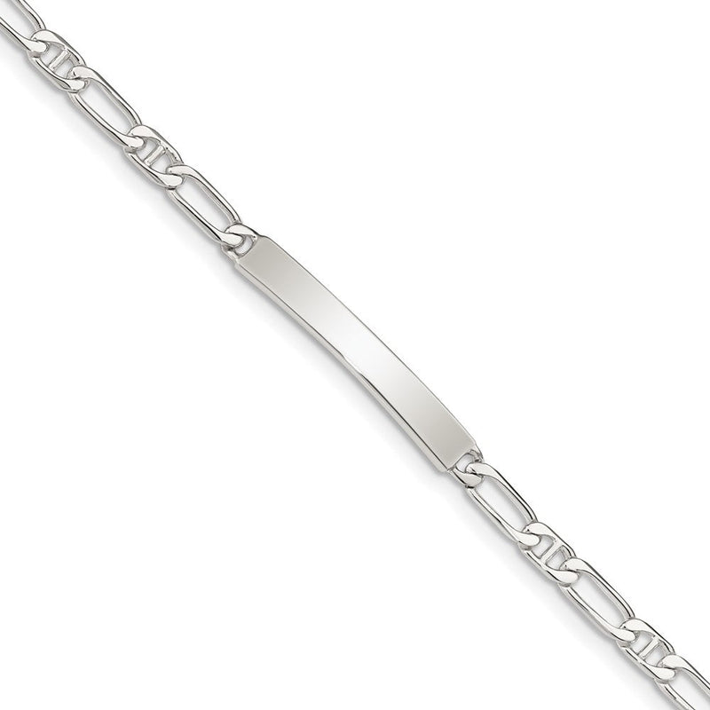 Sterling silver anchor link anchor ID bracelet