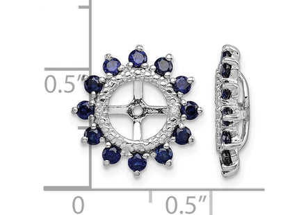 Sterling silver sapphire earrings, further view