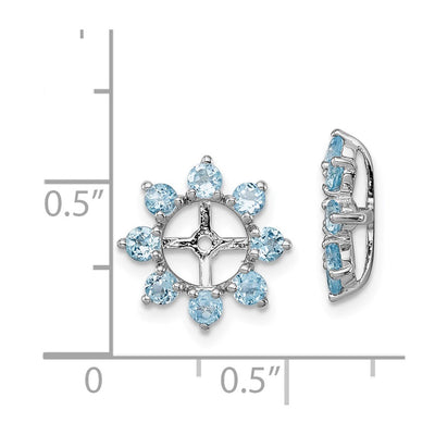 Sterling Silver Rhodium Swiss Blue Topaz Earring Jacket