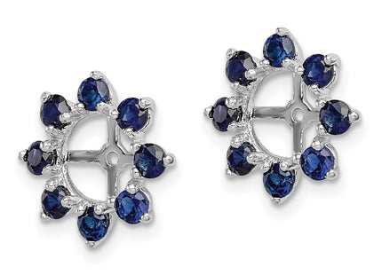 Sterling silver sapphire earrings, alternate view